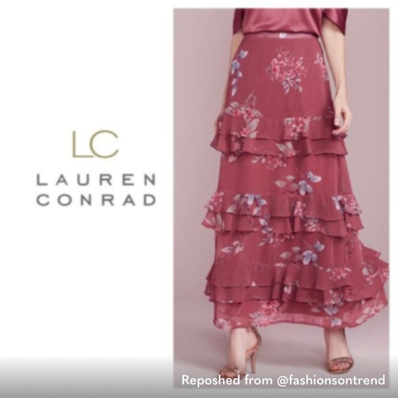 Red Floral Maxi Skirt - Picture 7 of 7